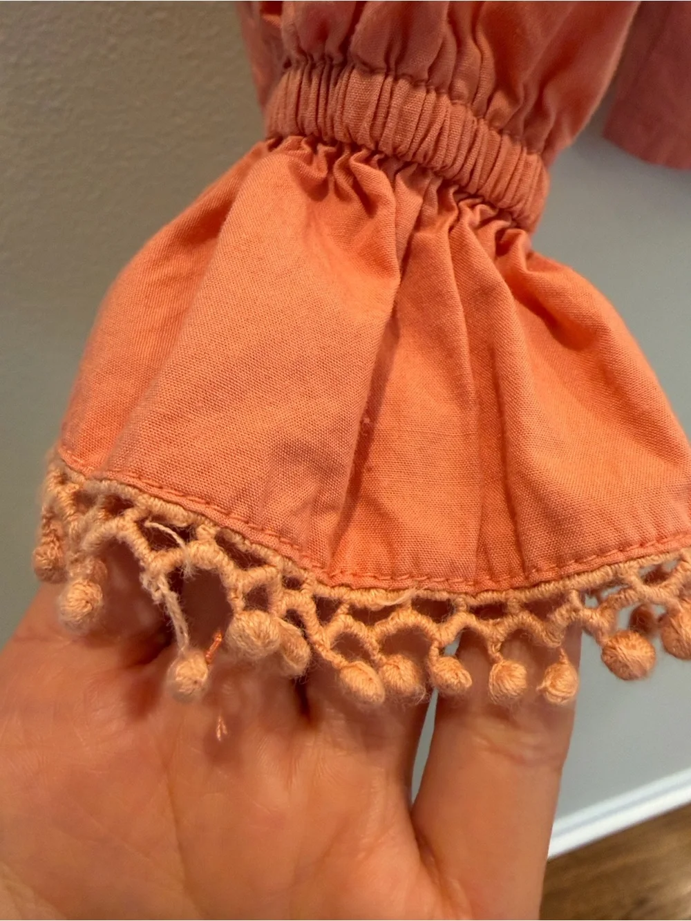 Free People Pink Peach Lace Cutout Button Front Blouse Top Small Boho Festival